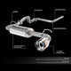 Catback Exhaust w/4.75 in. OD Burnt Muffler Tip <br>00-05 Dodge Neon SOHC Base SE SXT LE R/T ACR LX ES