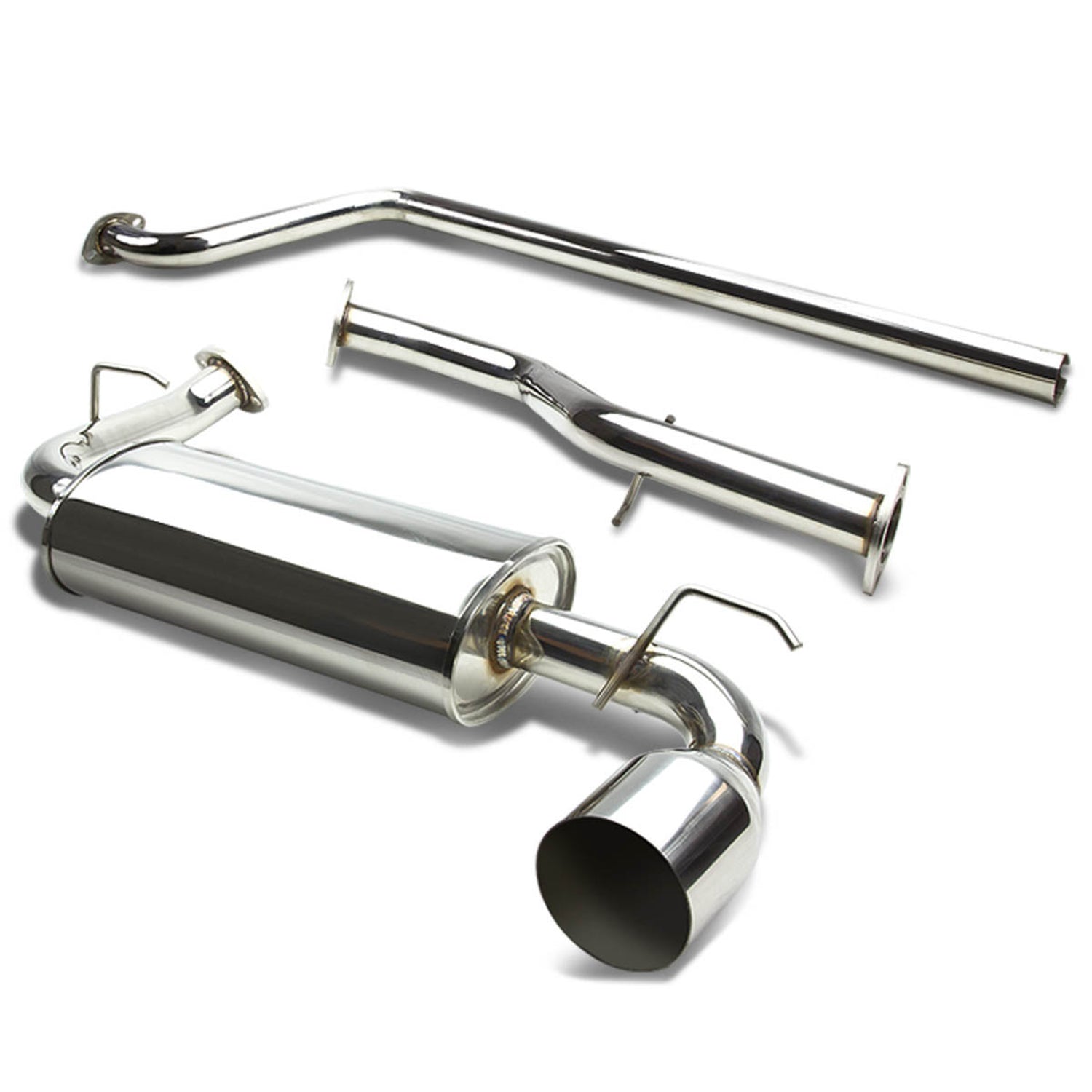 D-Motoring - Cat Back Exhaust System - W/ 4.75 Muffler Tip - Stainless Steel - 00-05 Dodge Neon SOHC A588 - 1