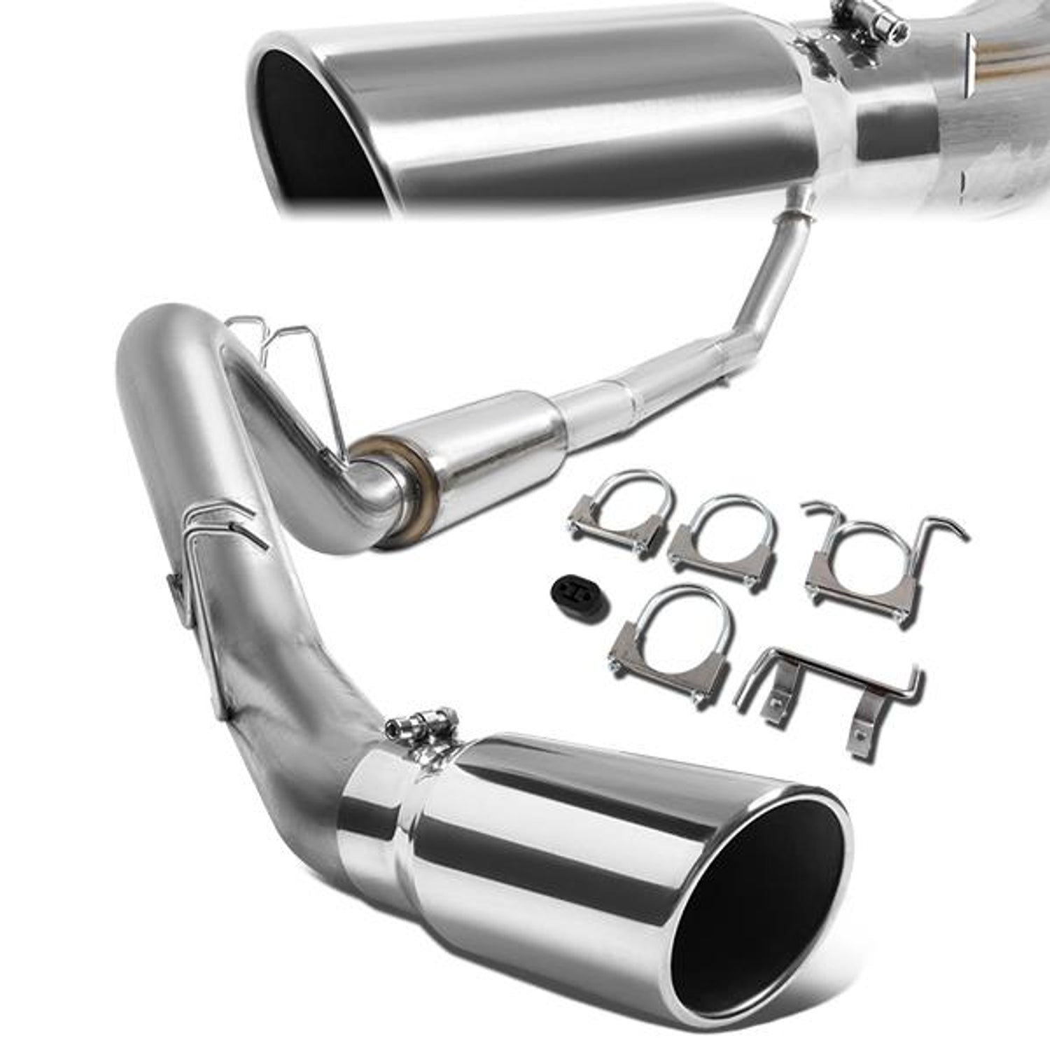 94-02 Dodge Ram 2500 3500 5.9L Turbo Diesel Cat Back Exhaust System - 5Muffler Tip - Aluminized Steel - CBE-DR-001 - 1