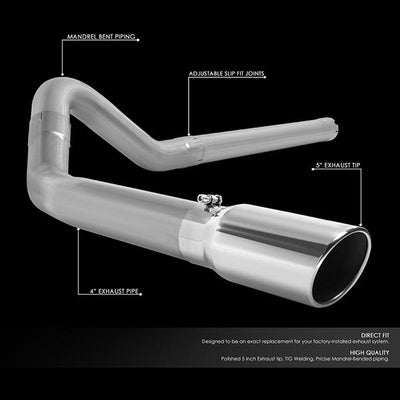 10-12 Dodge Ram 2500 3500 6.7 Turbo Diesel Cat Back Exhaust System - 4Od - W/Muffler Tip - Aluminized Steel - 2