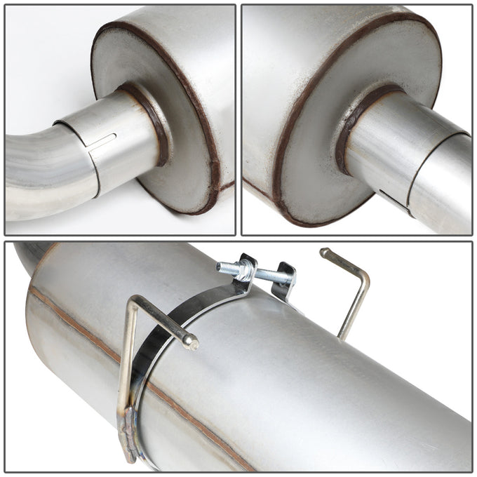D-Motoring - Cat Back Exhaust System - W/ 3 Muffler Tip - Aluminized Steel - 04-05 Dodge Ram 1500 5.7L V8 Quad Cab - 4