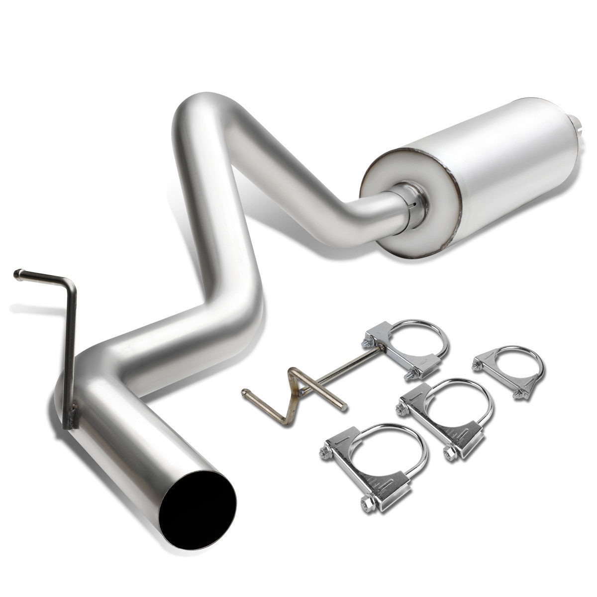 D-Motoring - Cat Back Exhaust System - W/ 3 Muffler Tip - Aluminized Steel - 94-97 Dodge Ram 1500 3.9L / 5.2L / 5.9L - 1