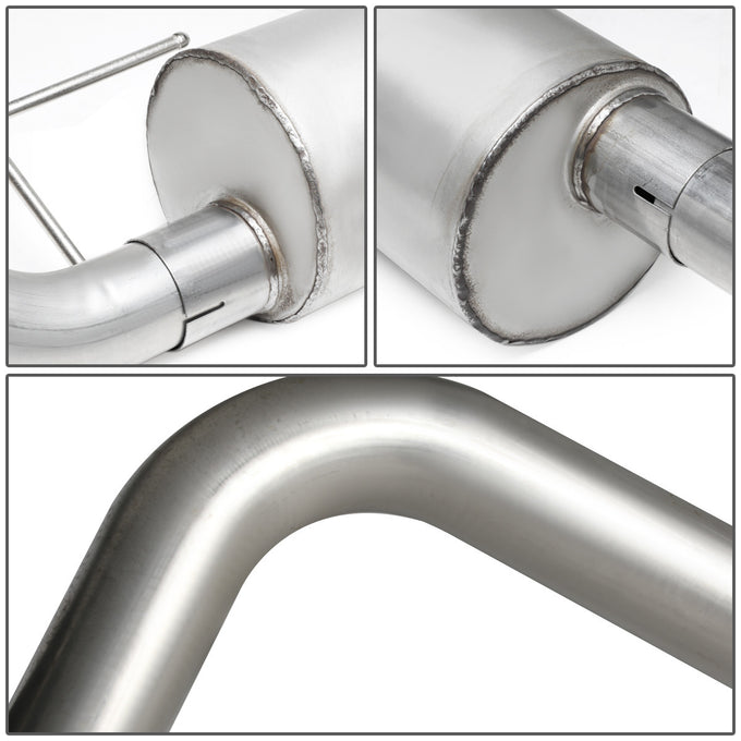D-Motoring - Cat Back Exhaust System - W/ 3 Muffler Tip - Aluminized Steel - 09-10 Ford F-150 4.2L 4.6L 5.4L - 4