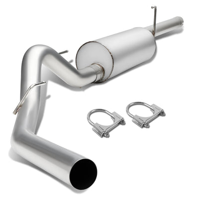 D-Motoring - Cat Back Exhaust System - W/ 3 Muffler Tip - Aluminized Steel - 10-14 Ford F-150 Extended Cab  - 1
