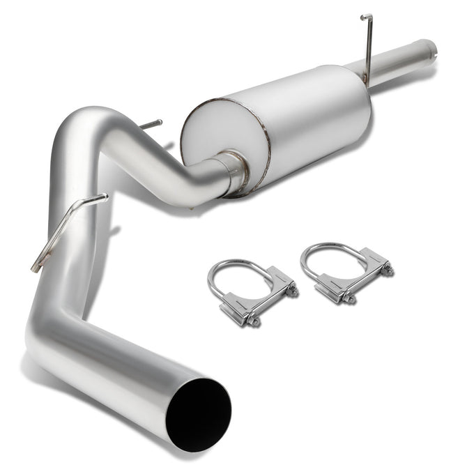 D-Motoring - Cat Back Exhaust System - W/ 3 Muffler Tip - Aluminized Steel - 10-14 Ford F-150 Extended Cab  - 1