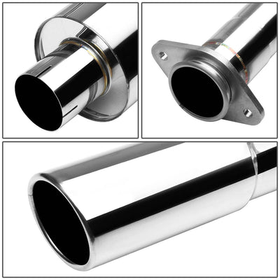 D-Motoring - Cat Back Exhaust System - W/ 3 Muffler Tip - Stainless Steel - 97-03 Ford F-150 - 2