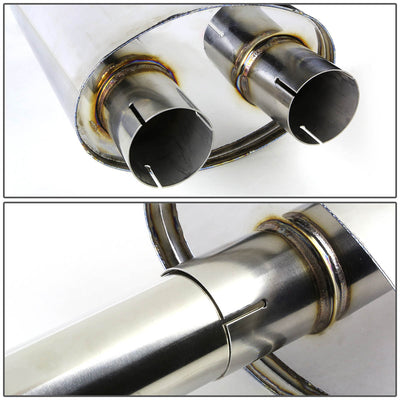 D-Motoring - Cat Back Exhaust System - W/ 3.5 Dual Burnt Muffler Tips - Stainless Steel - Ford F-150 4.6L / 5.4L V8 SuperCab & Super Crew Models - 3