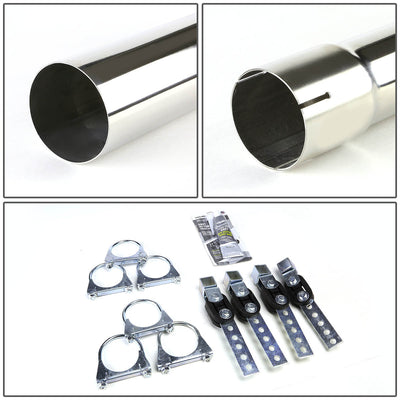 D-Motoring - Cat Back Exhaust System - W/ 3.5 Dual Burnt Muffler Tips - Stainless Steel - Ford F-150 4.6L / 5.4L V8 SuperCab & Super Crew Models - 4