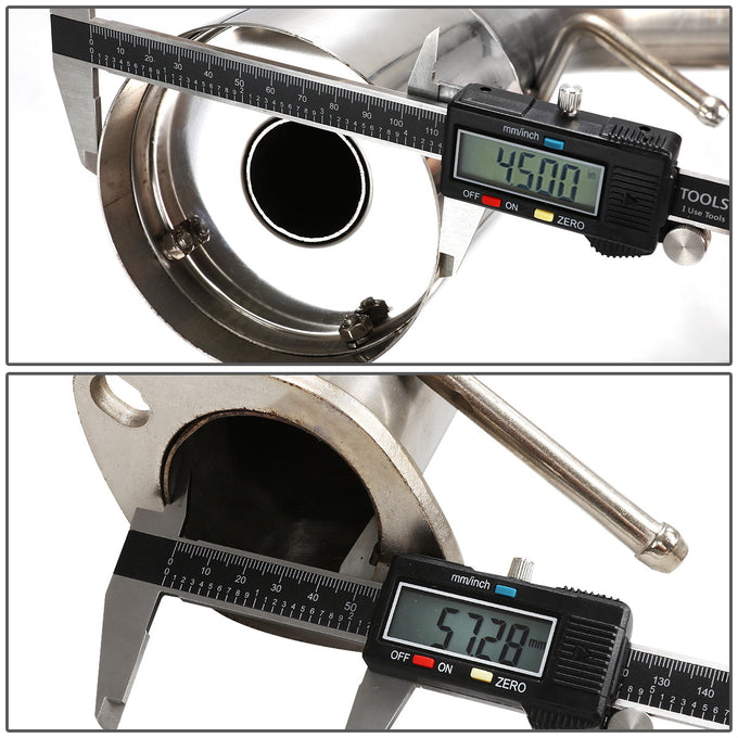 D-Motoring - Cat Back Exhaust System - W/ 4.5 Muffler Tip - Stainless Steel - 00-04 Ford Focus ZX3 / ZX5 - 5