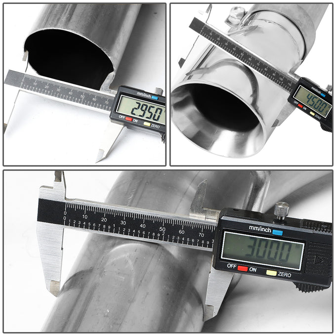 D-Motoring - 16-18 Ford Focus RS Cat Back Exhaust System - 3 - Muffler Tip - Stainless Steel - 6