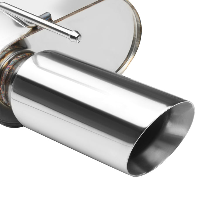 D-Motoring - Cat Back Exhaust System - W/ Diagonal Muffler Tip - Stainless Steel - 05-10 Ford Mustang 4.0L V6 - 3