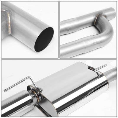 D-Motoring - Cat Back Exhaust System - W/ Diagonal Muffler Tip - Stainless Steel - 05-10 Ford Mustang 4.0L V6 - 4