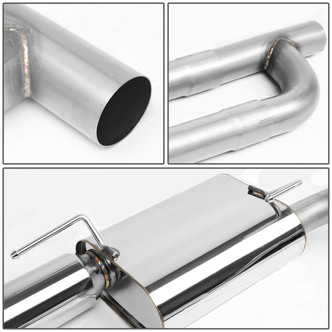 D-Motoring - Cat Back Exhaust System - W/ Diagonal Muffler Tip - Stainless Steel - 05-10 Ford Mustang 4.0L V6 - 4