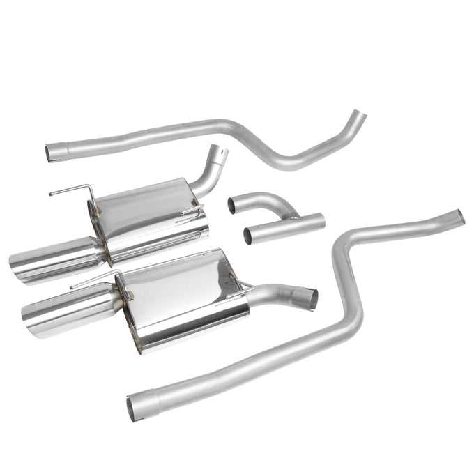 D-Motoring - Cat Back Exhaust System - W/ Diagonal Muffler Tip - Stainless Steel - 05-10 Ford Mustang 4.0L V6 - 5