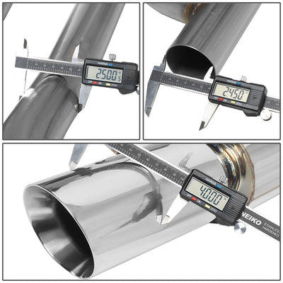D-Motoring - Cat Back Exhaust System - W/ Diagonal Muffler Tip - Stainless Steel - 05-10 Ford Mustang 4.0L V6 - 6