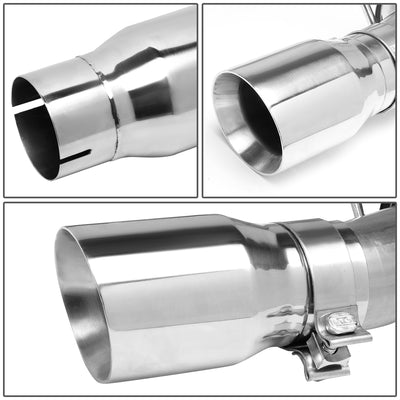 D-Motoring - 15-18 Ford Mustang 2.3L Ecoboost Cat Back Exhaust System - 3 - Rolled - Muffler Tip - Stainless Steel - 3