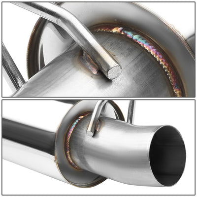 D-Motoring - 15-18 Ford Mustang 2.3L Ecoboost Cat Back Exhaust System - 3 - Rolled - Muffler Tip - Stainless Steel - 4