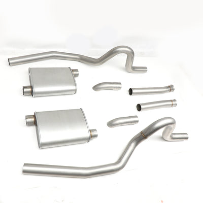 D-Motoring - 87-93 Ford Mustang 5.0L V8 Cat Back Exhaust System - 2.5 - Dual - Stainless Steel - 5
