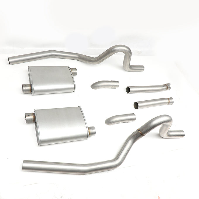 D-Motoring - 87-93 Ford Mustang 5.0L V8 Cat Back Exhaust System - 2.5 - Dual - Stainless Steel - 5