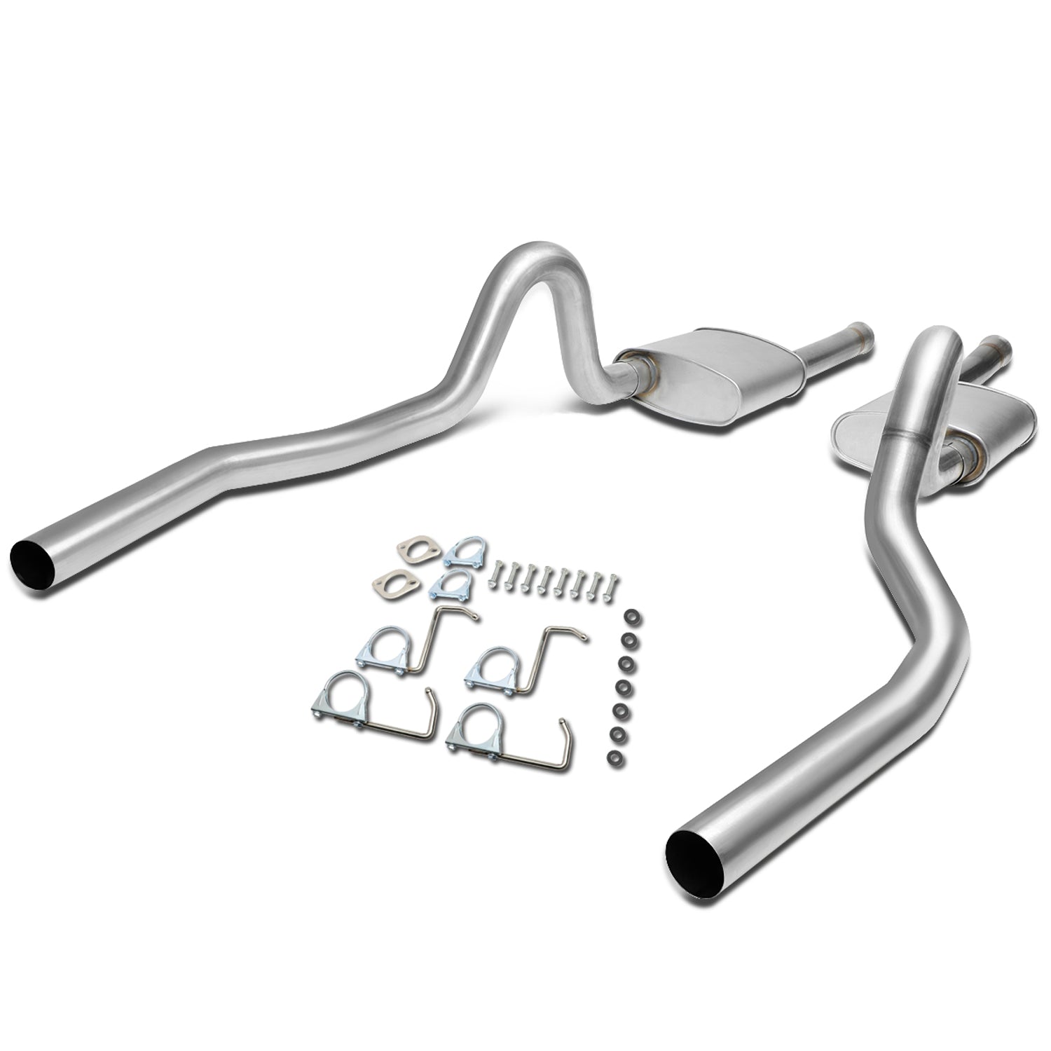 D-Motoring - 94-95 Ford Mustang 5.0L V8 Cat Back Exhaust System - 2.5 - Dual - Stainless Steel - 1
