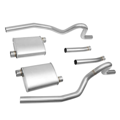 D-Motoring - 94-95 Ford Mustang 5.0L V8 Cat Back Exhaust System - 2.5 - Dual - Stainless Steel - 5