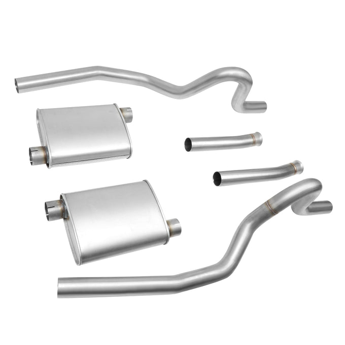 D-Motoring - 94-95 Ford Mustang 5.0L V8 Cat Back Exhaust System - 2.5 - Dual - Stainless Steel - 5
