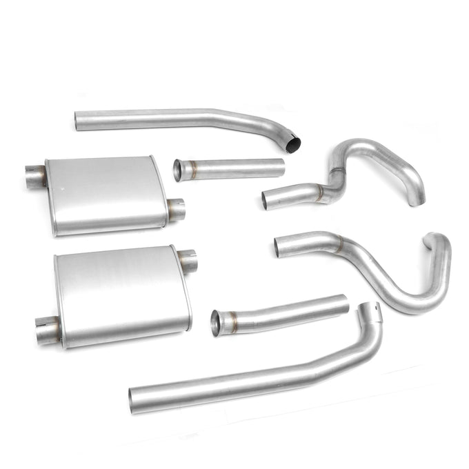 D-Motoring - 96-97 Ford Mustang 4.6L V8 Cat Back Exhaust System - 2.5 - Dual - Stainless Steel - 5