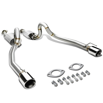D-Motoring - Cat Back Exhaust System - W/ 4 Diagonal Muffler Tip - Stainless Steel - 96-04 Ford Mustang GT V8 - 1