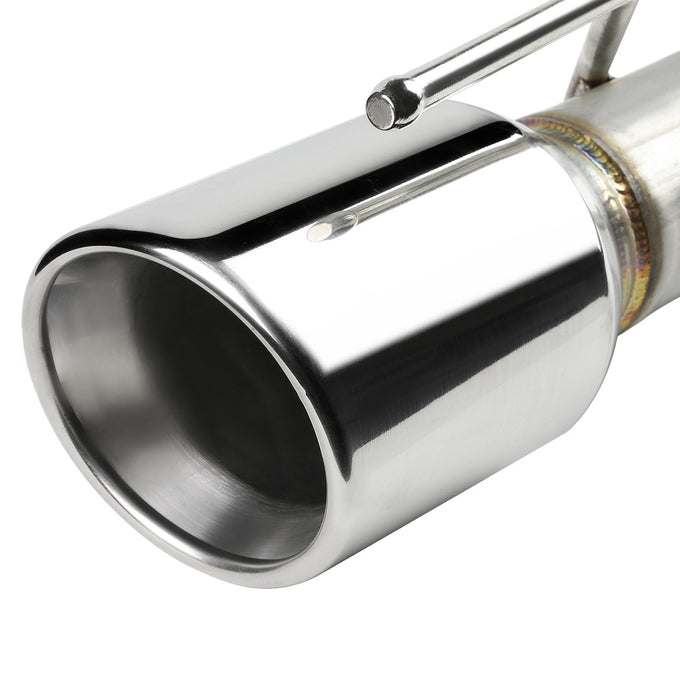 D-Motoring - Cat Back Exhaust System - W/ 4 Diagonal Muffler Tip - Stainless Steel - 96-04 Ford Mustang GT V8 - 2