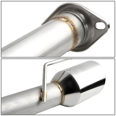D-Motoring - Cat Back Exhaust System - W/ 4 Diagonal Muffler Tip - Stainless Steel - 96-04 Ford Mustang GT V8 - 4