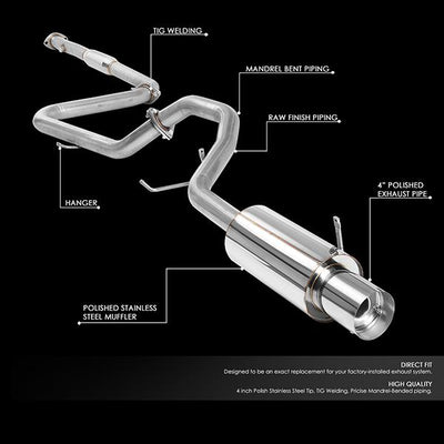 Catback Exhaust System w/4 in. OD Muffler Tip <br>99-03 Mitsubishi Galant 2.4L