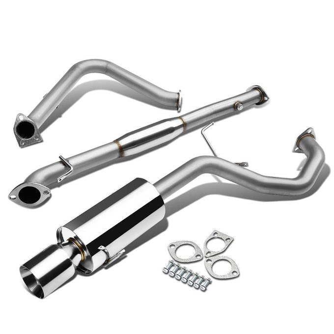 D-Motoring - Cat Back Exhaust System - W/ 4 Rolled Muffler Tip - Stainless Steel - 99-03 Mitsubishi Galant DS / ES / LS - 1
