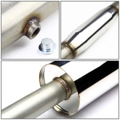 D-Motoring - Cat Back Exhaust System - W/ 4 Rolled Muffler Tip - Stainless Steel - 99-03 Mitsubishi Galant DS / ES / LS - 4