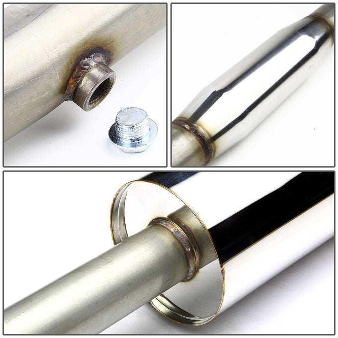 D-Motoring - Cat Back Exhaust System - W/ 4 Rolled Muffler Tip - Stainless Steel - 99-03 Mitsubishi Galant DS / ES / LS - 4