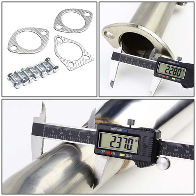 D-Motoring - Cat Back Exhaust System - W/ 4 Rolled Muffler Tip - Stainless Steel - 99-03 Mitsubishi Galant DS / ES / LS - 6