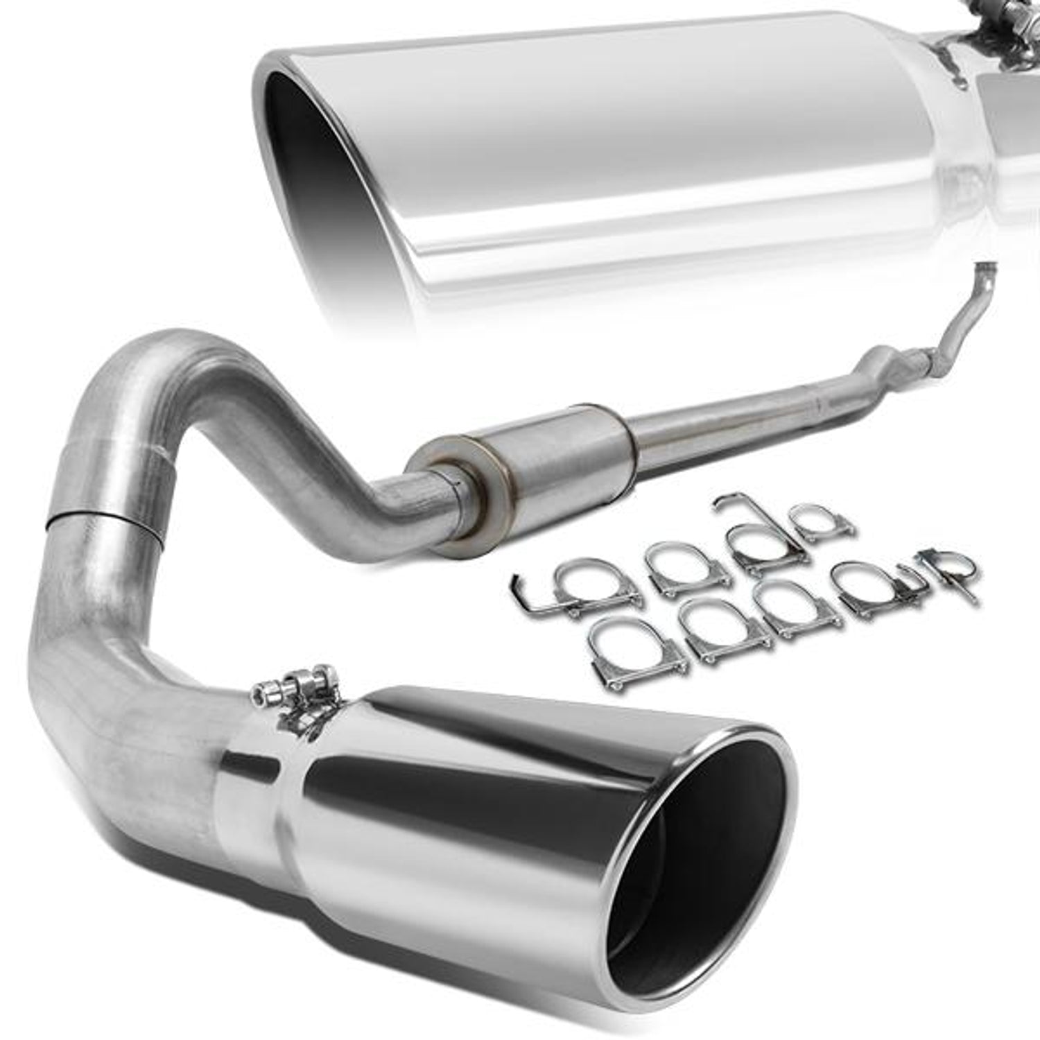 93-00 Chevy/Gmc C/K 6.5 Diesel Cat Back Exhaust System - 4Od - W/Muffler+Tip - Aluminized Steel - 1