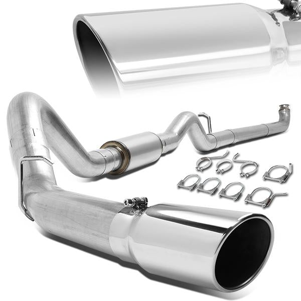 01-07 Silverado/Sierra 6.6L Cat Back Exhaust System - 4Od - W/Muffler+Tip - Aluminized Steel - 1