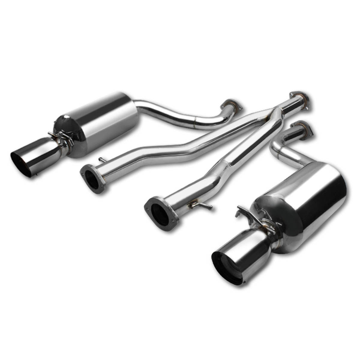 D-Motoring - Cat Back Exhaust System - W/ 4.5 Dual Muffler Tips - Stainless Steel - Lexus Gs300 / 400 / 430 - 1