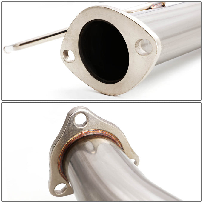 D-Motoring - Cat Back Exhaust System - W/ 4 Muffler Tip - Stainless Steel - 03-06 Honda Accord CM7/ CM8 2-Door - 3
