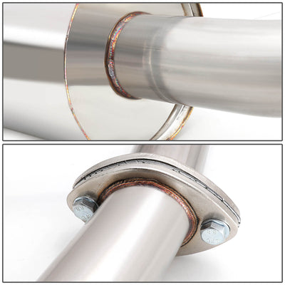 D-Motoring - Cat Back Exhaust System - W/ 4 Muffler Tip - Stainless Steel - 03-06 Honda Accord CM7/ CM8 2-Door - 4