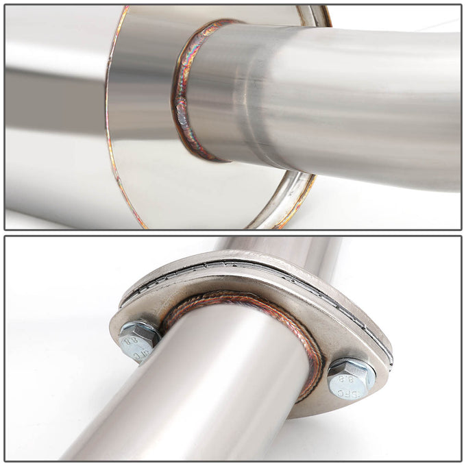 D-Motoring - Cat Back Exhaust System - W/ 4 Muffler Tip - Stainless Steel - 03-06 Honda Accord CM7/ CM8 2-Door - 4