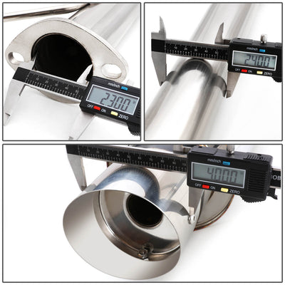 D-Motoring - Cat Back Exhaust System - W/ 4 Muffler Tip - Stainless Steel - 03-06 Honda Accord CM7/ CM8 2-Door - 5