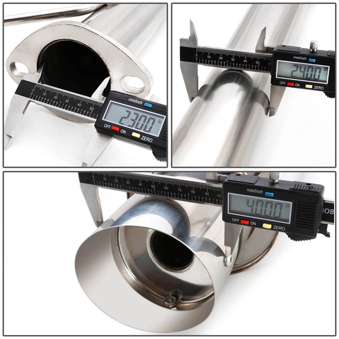 D-Motoring - Cat Back Exhaust System - W/ 4 Muffler Tip - Stainless Steel - 03-06 Honda Accord CM7/ CM8 2-Door - 5