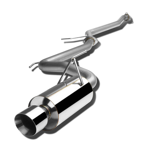D-Motoring - Cat Back Exhaust System - W/ 4 Rolled Muffler Tip - Stainless Steel - 03-06 Honda Accord CM7/ CM8 2-Door - 1
