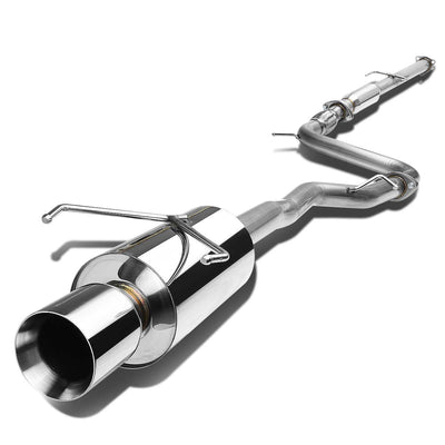 D-Motoring - Cat Back Exhaust System - W/ 4 Rolled Muffler Tip - Stainless Steel - 94-97 Honda Accord - 3