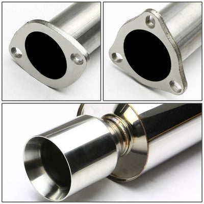 D-Motoring - Cat Back Exhaust System - W/ 4 Rolled Muffler Tip - Stainless Steel - 98-02 Honda Accord CG1-6 - 2