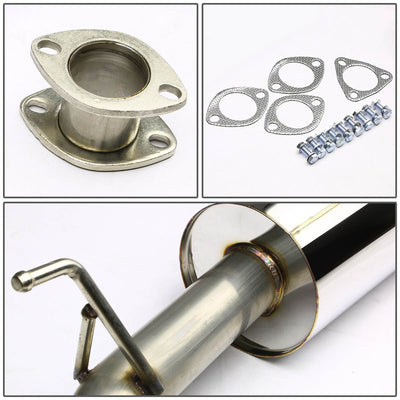 D-Motoring - Cat Back Exhaust System - W/ 4 Rolled Muffler Tip - Stainless Steel - 98-02 Honda Accord CG1-6 - 4
