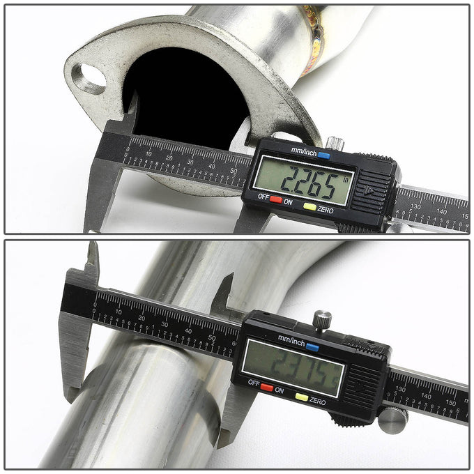 D-Motoring - Cat Back Exhaust System - W/ 4 Rolled Muffler Tip - Stainless Steel - 98-02 Honda Accord CG1-6 - 6