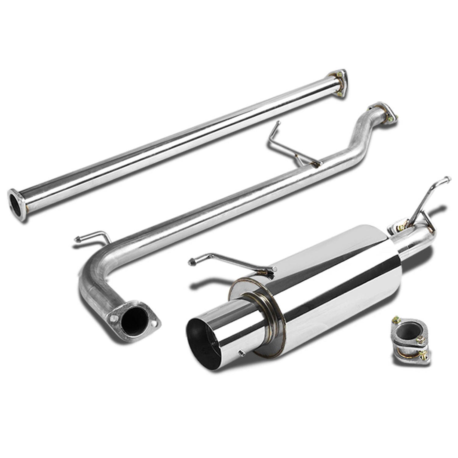D-Motoring - Cat Back Exhaust System - W/ 4 Muffler Tip - Stainless Steel - 98-02 Honda Accord CG1-6 - 1