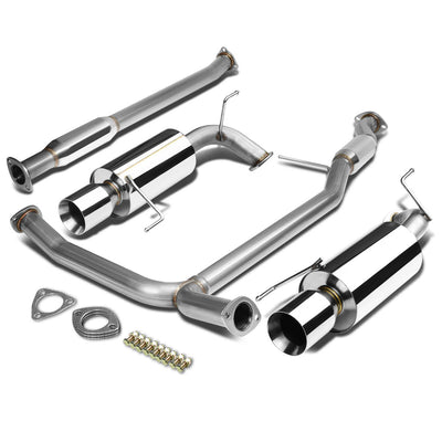 D-Motoring - Cat Back Exhaust System - W/ 4 Dual Rolled Muffler Tips - Stainless Steel - 98-02 Honda Accord V6 - 1